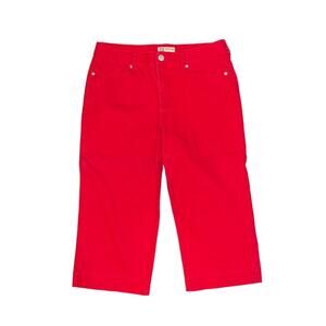 Faded Glory Women Capris Jean Red Pants Stretch Missy Size 8 Y2K 90s